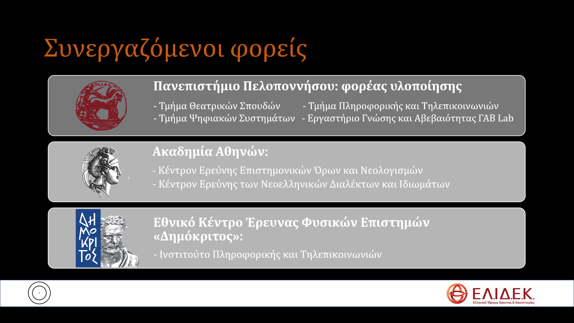 Διαφάνεια του έργου «Θυμέλη»: οι φορείς που συνεργάζονται σε αυτό
